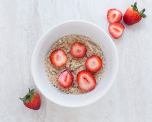 Porridge flocon d'avoine fraise